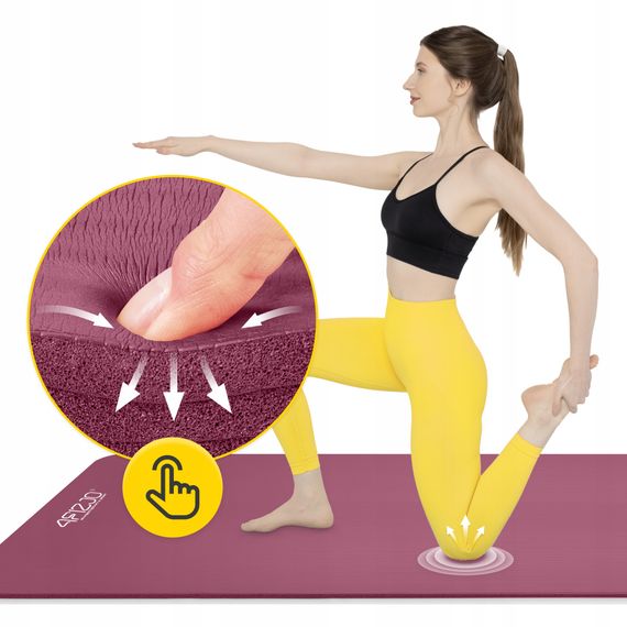 Килимок (мат) спортивний 4FIZJO NBR 190 x 100 x 1.5 см для йоги та фітнесу Burgundy (P-5905973407144) | Зображення 2