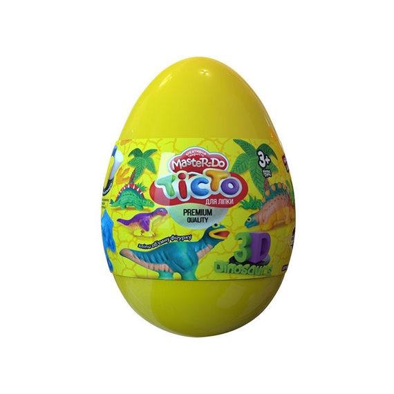 Набор креативного творчества "Тесто для лепки Master Do" Dinosaurs EGGS ТМD-08-01U Желтый