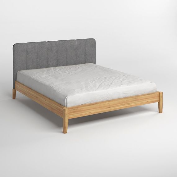 Полуторне дерев&#039;яне ліжко Mebigrand Лондон ДК Горіх світлий/Аляска 93 (Сірий) Б1 120х200 см | Зображення 1