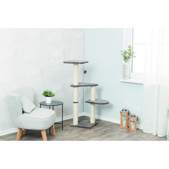 Дряпка-комплекс Trixie Altea для котів з іграшкою на мотузці сизаль/плюш сіра 40х40х117 см | Зображення 8