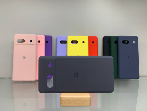 Google Pixel 7A Протиударний чохол з логотипом софт тач сірий