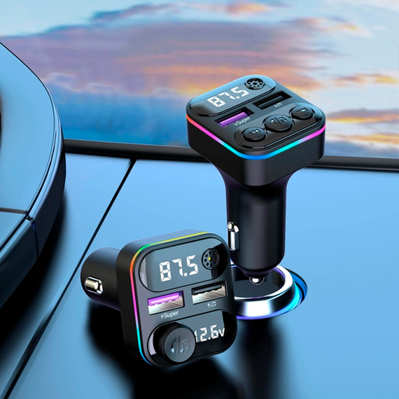 Автомобільний FM ФМ-модулятор Terra C38, Bluetooth 5.0, трансмітер, вольтметр, швидке заряджання QC3.0 | Зображення 3