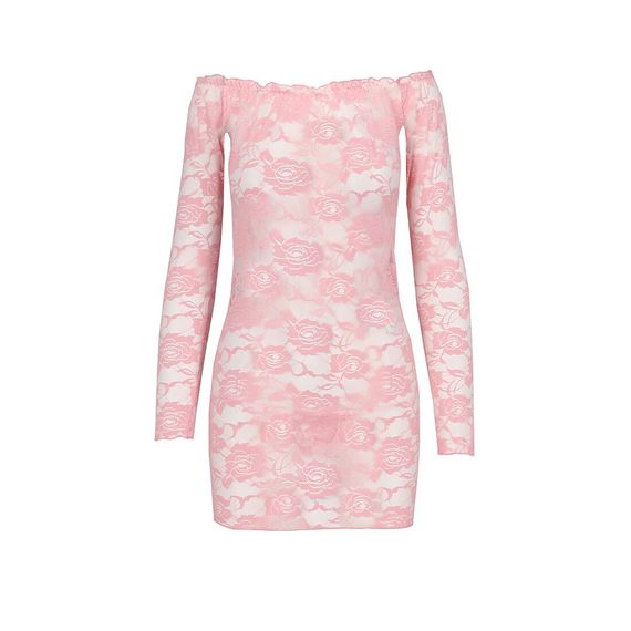 Прозора сорочка з довгим рукавом YOLANDA CHEMISE pink S/M - Passion, трусики | Зображення 2