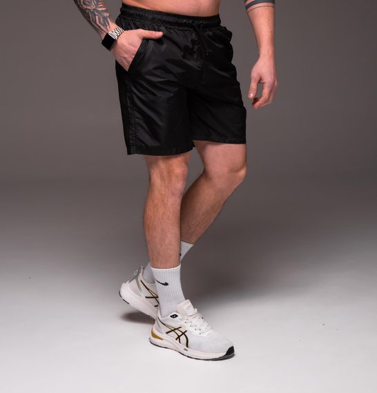 Мужские легкие шорты из плащевки внутри с сеткой RA2040, цвет черный, размер S | Зображення 1