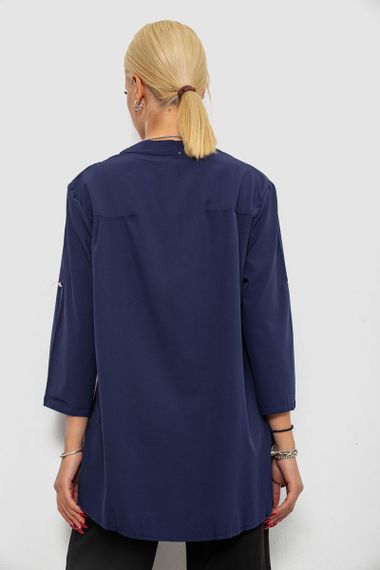 Блуза однотонная, цвет синий, 230R98 | Зображення 3