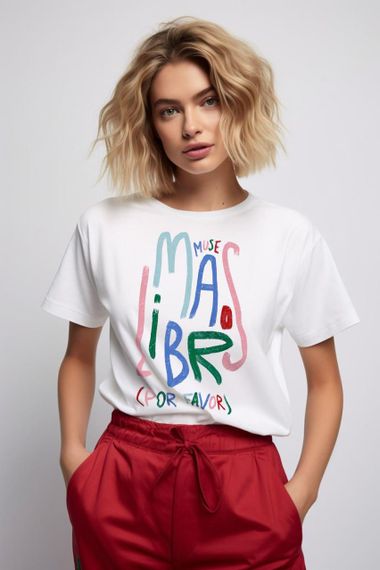 Футболка жіноча з принтом повсякденна L Білий