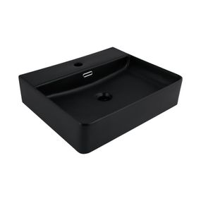 Раковина Qtap Nando LT 500х420х130 Matt black QT12116146AMB