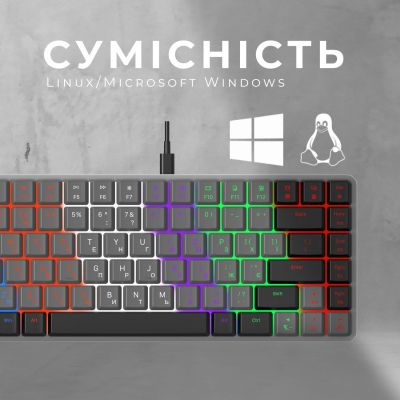 Клавиатура GamePro MK140R Red Swich Low Profile USB Dark Gray (MK140R) | Зображення 5