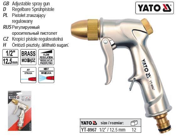 Пистолет поливочный YATO Польша металл Ø=1/2" YT-8967