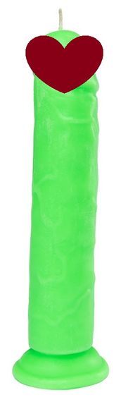 Свічка LOVE FLAME - Dildo Roma Green Fluor, CPS03-GREEN Sex Aura