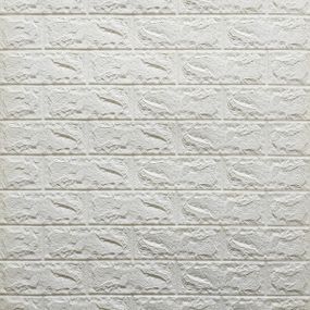 3D панель самоклеюча цегла Біла 700х770х3мм (001-3) SW-00000174