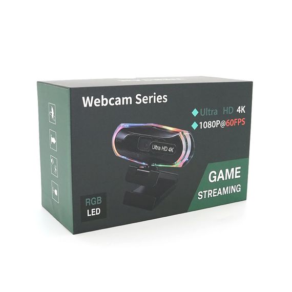 Веб-камера с гарнитурой 8821.1080P 60fps/2K 30fps с RGB LED подсветкой, Black | Зображення 1