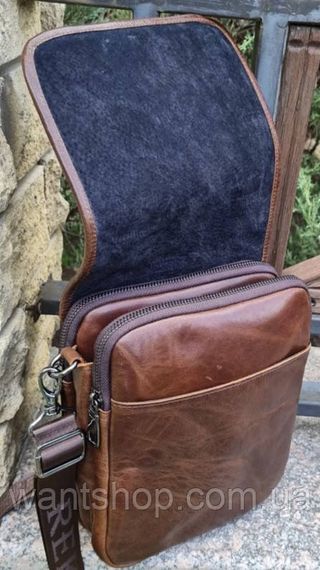 Мужская сумка с клапаном через плечо из гладкой кожи  Tiding Bag 79287 коричневая | Зображення 1