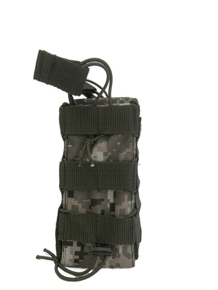 Подсумок для АК/АКМ Tactic4Profi на 2 магазина оксфорд PU пиксель зел. с открытым карманом сендвич