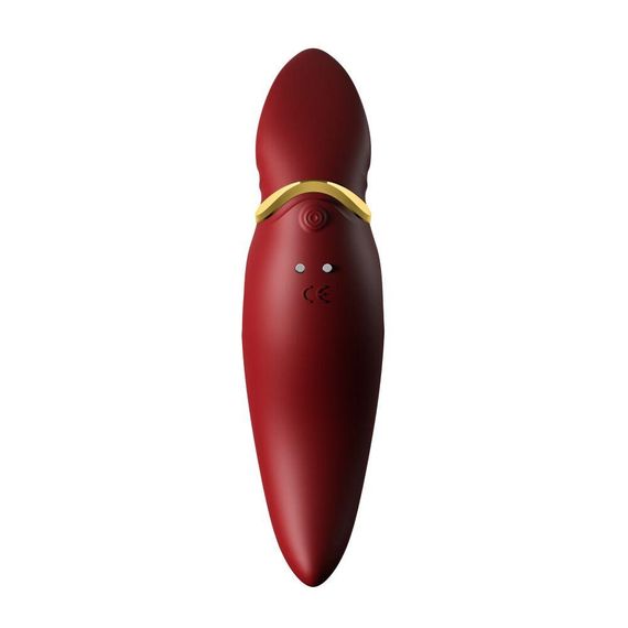 Вибратор 2в1 с язычком Zalo — Hero Wine Red, кристалл Swarovski Sex Aura | Зображення 4