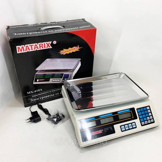 Весы торговые электронные 50кг MATARIX MX-410A 50 кг, Весы с платформой для торговли ручные 50 кг CR-93 | Зображення 3