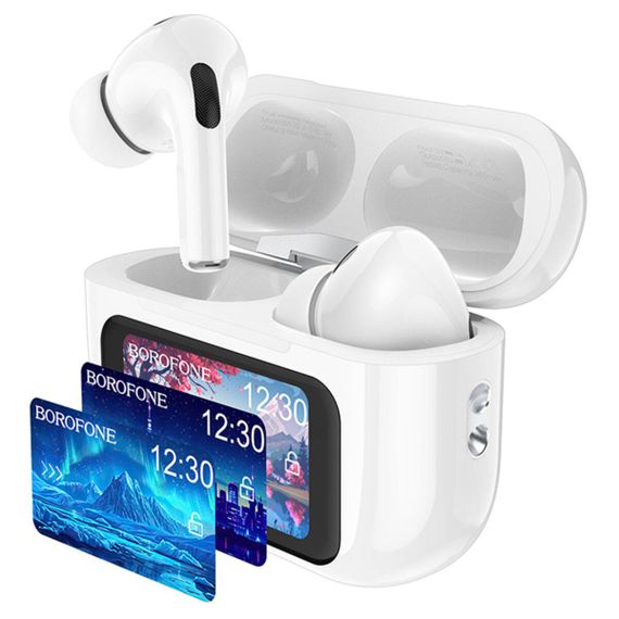 Беспроводные наушники BOROFONE BW76 Brocade true wireless ANC noise reduction touch screen BT headset Champagne White | Зображення 1