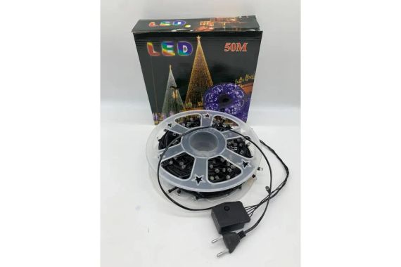 Гирлянда нить на катушке, от сети, 50м, 240LED, теплый белый/ Светодиодная LED гирлянда на елку | Зображення 3