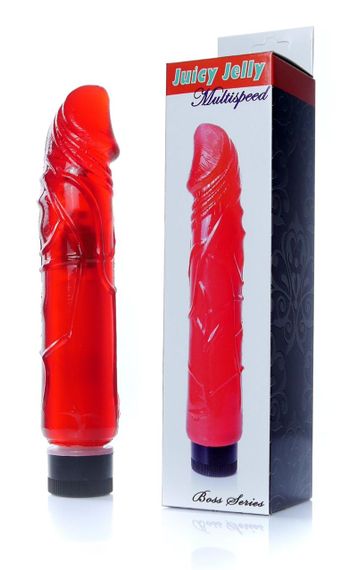 Вібратор Boss Series - Juicy Jelly Multispeed Red, (довжина 22 см, діаметр 4 см) BS6700075 Sex Aura | Зображення 1