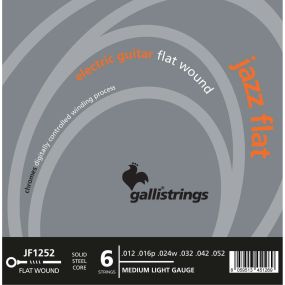 Струни для електрогітари Gallistrings JF1252 (.012-.052), Jazz Flat, MEDIUM LIGHT, Polished Steel