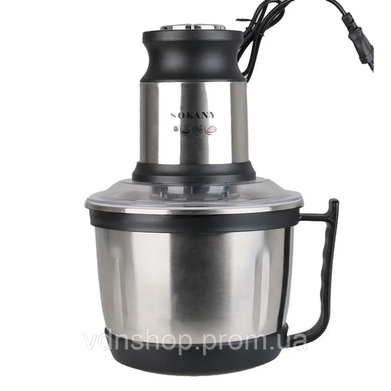 Чоппер измельчитель с чашей 3 литра 4 лезвия нержавеющая сталь овощерезка Sokany SK-7027 | Зображення 1