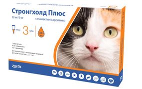 Краплі від бліх та кліщів для котів 2.5-5 кг Стронгхолд Плюс, 3 піп