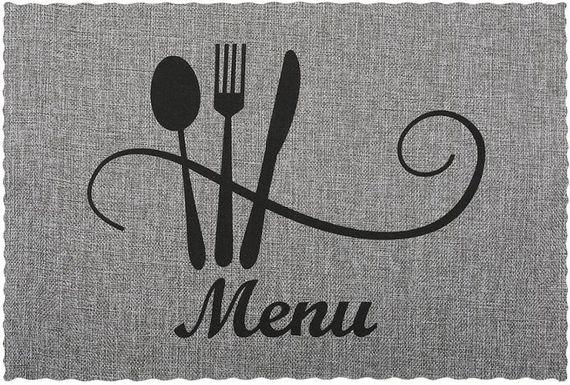 Набір 12 сервірувальних килимків Doily Menu 30х45см, плейсмат (подтарельники), графіт