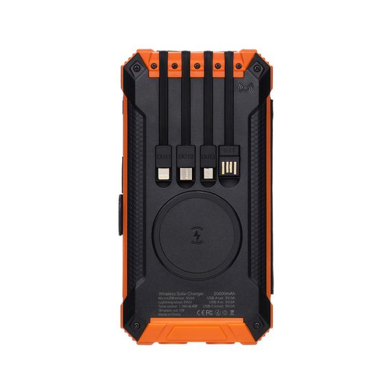 УМБ PowerBank із сонячною панеллю, повербанк КВАНТ WSC33/4 20000mAh + 4 panels | Зображення 4