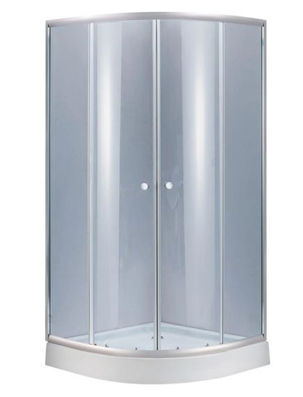 Набір Lidz Душова кабіна Latwa SC90x90.SAT.LOW.GR, напівкругла, скло тоноване 4 мм + Душовий піддон Kapielka ST90x90x15