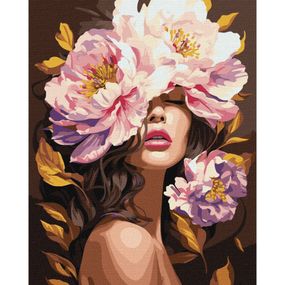 Картина по номерам "В аромате пионов" KHO8443 с красками металлик 40х50 см