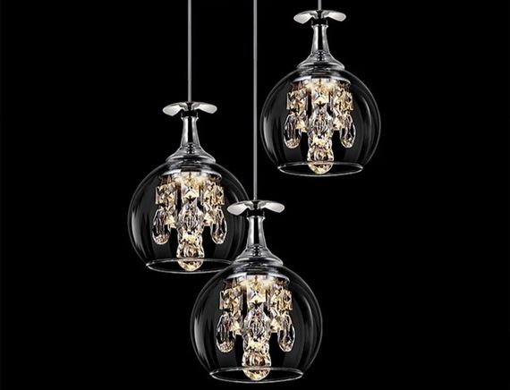 Люстра світлодіодна підвісна LED світильник для квартири на стелю лед 26998 Хром 30-150х14х14 см. | Зображення 1