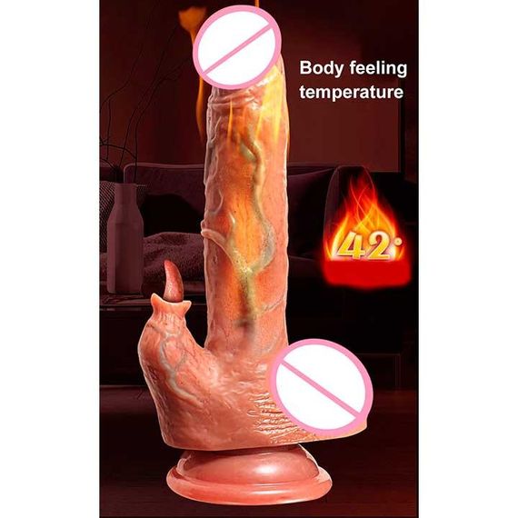 Реалистичный вибратор с поступательными движениями и подогревом USB | Зображення 3