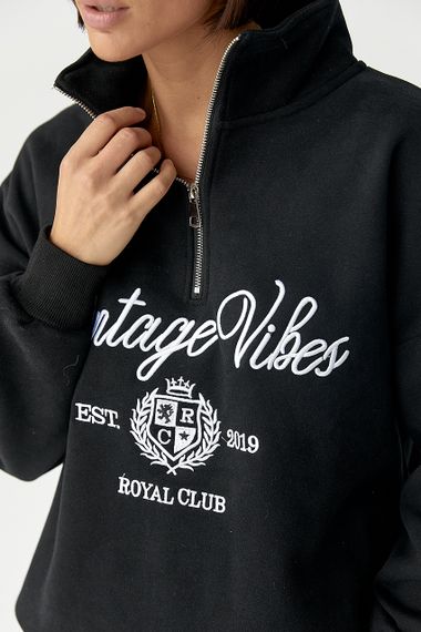 Утеплений спортивний костюм зі світшотом та джогерами - чорний цвет, L (є розміри) | Зображення 3