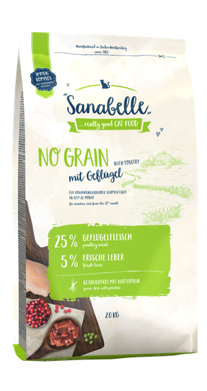 Sanabelle No Grain with Poultry Meat Беззерновой корм для дорослих котів з птицею 2 кг