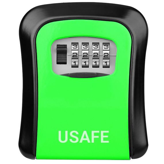 Антивандальный наружный мини сейф для ключей uSafe KS-03, с кодовым замком, настенный, Зеленый | Зображення 1