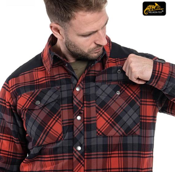 Сорочка Helikon Winter Warden Long Sleeve - Slate Crimson Plaid | Зображення 3