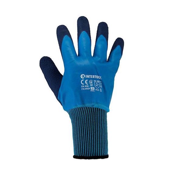 Рукавичка трикотажна, синтетична, з повним нітриловим покриттям, покриття долоні пористий нітрил,10"1 | Зображення 1