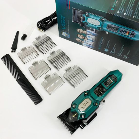 Акумуляторна машинка для стрижки VGR V-600. Колір: зелений | Зображення 5