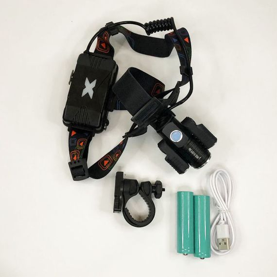 Налобний ліхтар для сто, Ліхтарик налобний потужний, Ліхтар акумуляторний для риболовлі FM-38 | Зображення 2