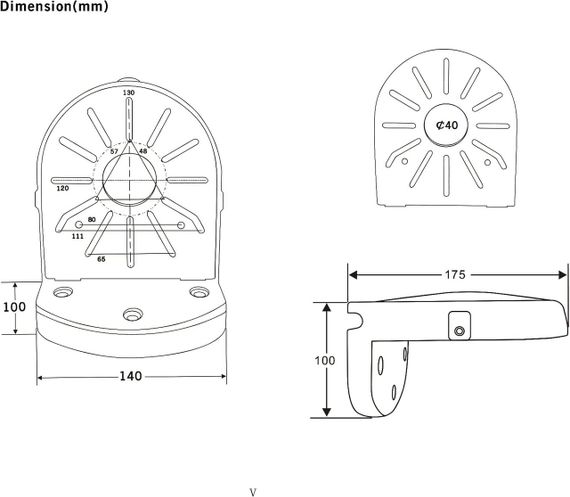 WiTi універсальний настінний кронштейн для купольних камер, тримач для камери IP-відеоспостереження, металевий | Зображення 1