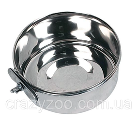 Годівниця для гризунів та птахів Flamingo Feeding Bowl With Nut навісна з гайкою 580 мл 13 см Сріблястий 5415245007809
