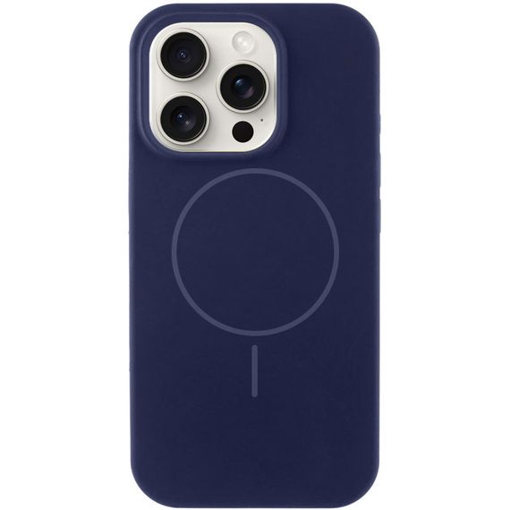 Чехол Silicone Case Full Protective (AA) NO LOGO with MagSafe для Apple iPhone 15 Pro (6.1") Темно-синий / Midnight blue