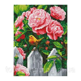 Алмазная мозаика "Птичка на заборе" EJ1360, 40х30 см