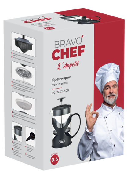 Френч-прес Bravo Chef L'Appetit, 0.6 л | Зображення 3