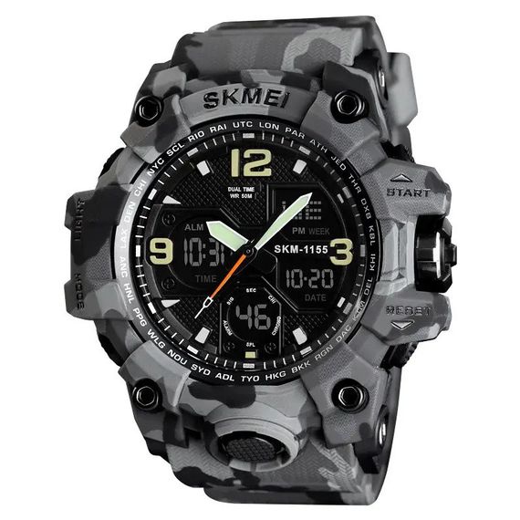 Годинник для військовослужбовців SKMEI 1155BCMGY / Годинник армійський оригінал / Чоловічий армійський MG-691 водостійкий годинник | Зображення 3