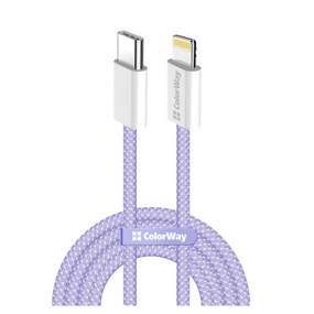 Кабель USB PD Type-C/Lightning ColorWay CW-CBPDCL061-PU 27W 1м фіолетовий