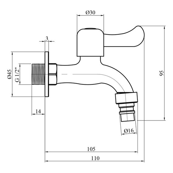 Кран для поливу Kroner KRP Edelstahl Klassisch - ESG0991 1/2'' ЗР (CV035450) | Зображення 1