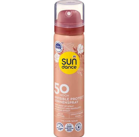Сонцезахисний спрей для обличчя невидимий захист SUNDANCE Sonnenspray Gesicht invisible protect LSF 50, 75 ml