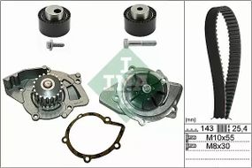 Помпа + комплект ременя ГРМ CITROöN JUMPER, PEUGEOT BOXER, INA (530036830)