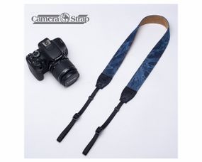 Ремінь для фотоапарата універсальний нашийний тканинний CAMERA STRAP на шию для фотокамери синій